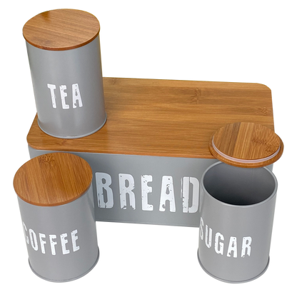 4 Pices Bread Bin Kitchen Set