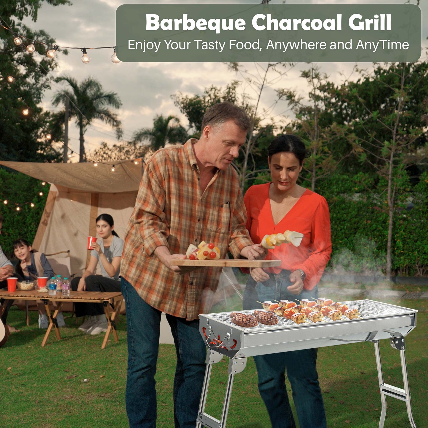 Folding Charcoal Barbecue Grill