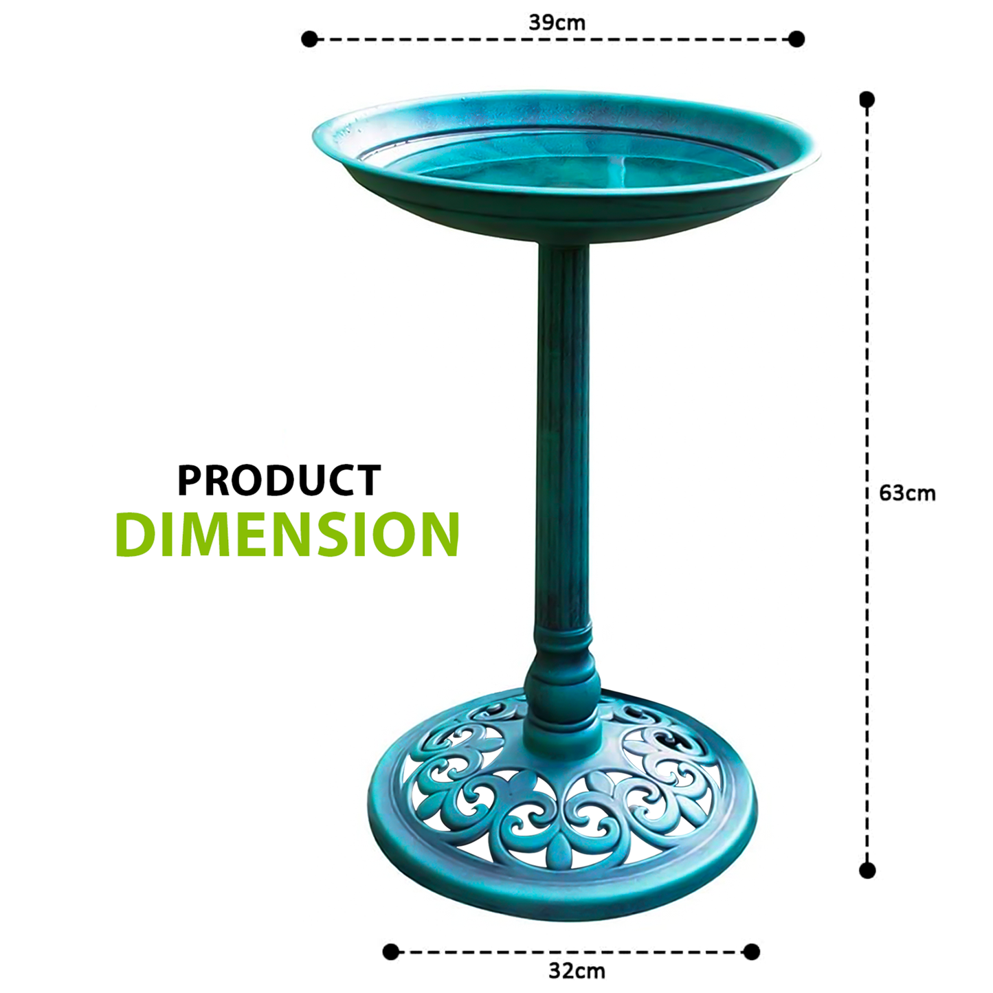 Outdoor Garden Bird Bath - Birds Water Bowl