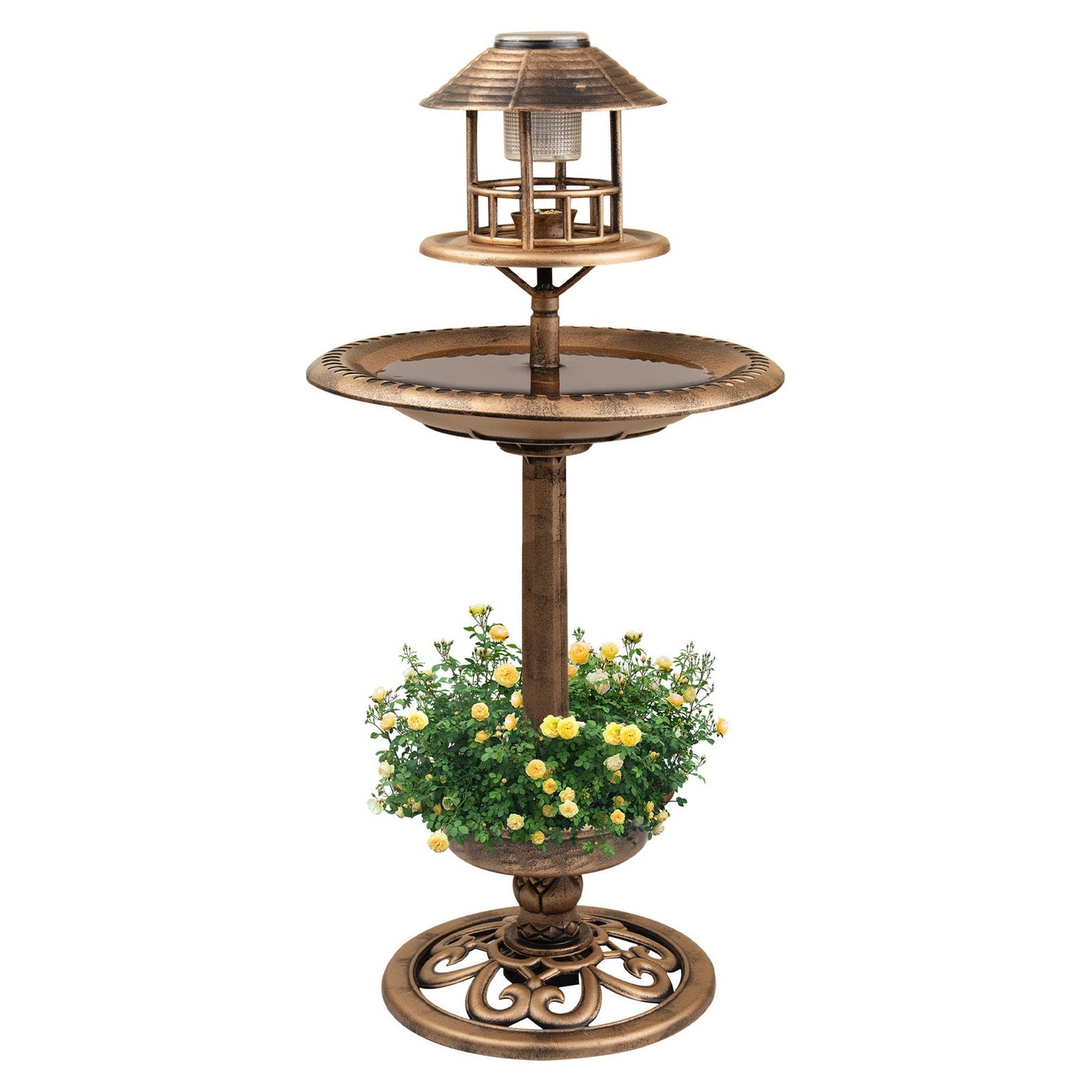 Garden Bird Bath Solar Feeding Station