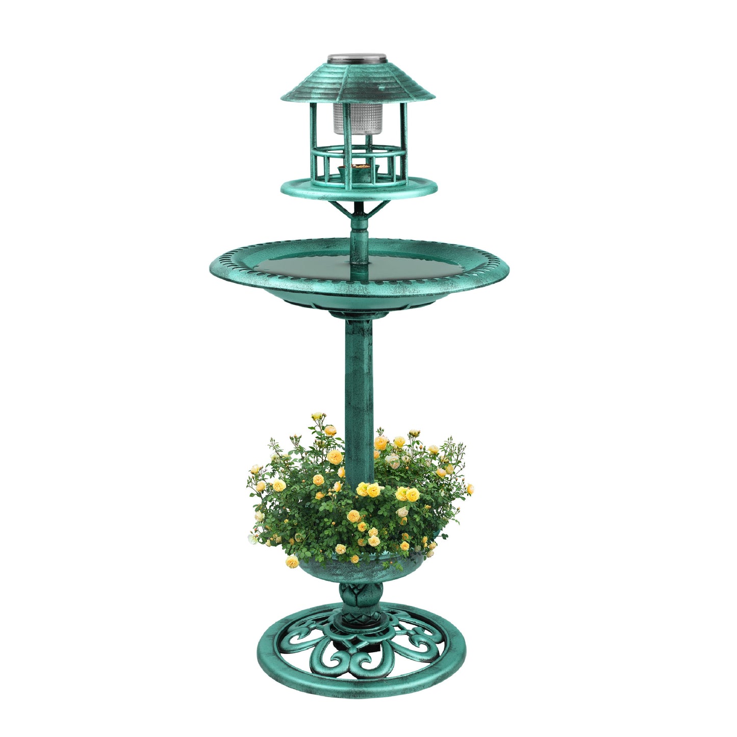 Garden Bird Bath Solar Feeding Station