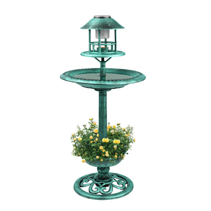 Garden Bird Bath Solar Feeding Station