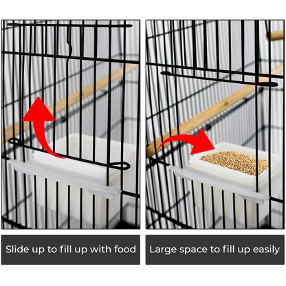 Bird Cage Large Metal - Black/White