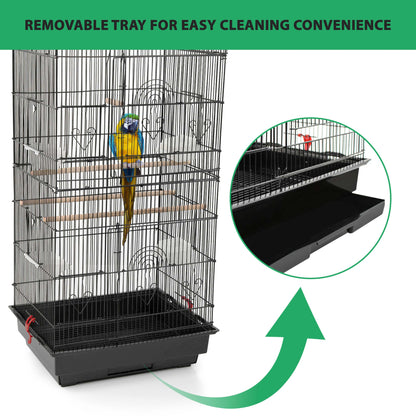 Bird Cage Large Metal - Black/White