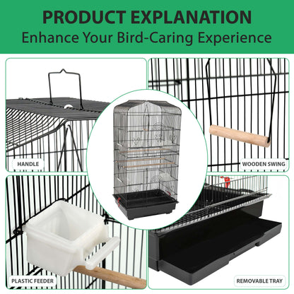 Bird Cage Large Metal - Black/White