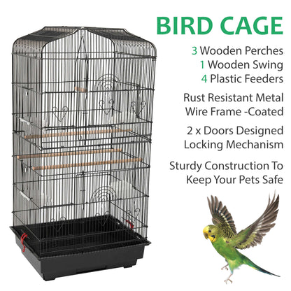 Bird Cage Large Metal - Black/White