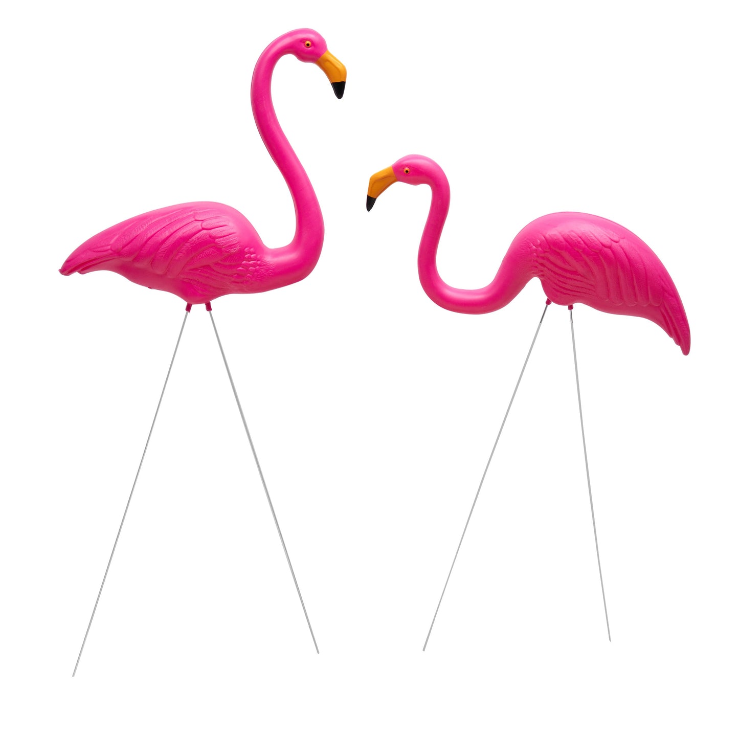 Realistic Pink Garden Flamingo Pair