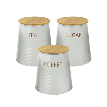Set of 3 Tea/Coffee/Sugar Canisters