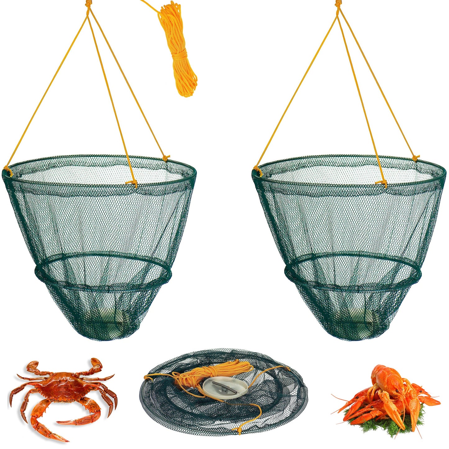 Crab Drop Net with Spring Loaded Bait Holder