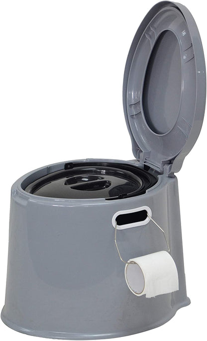 6L Large Portable Compact Potty Camping Toilet Grey