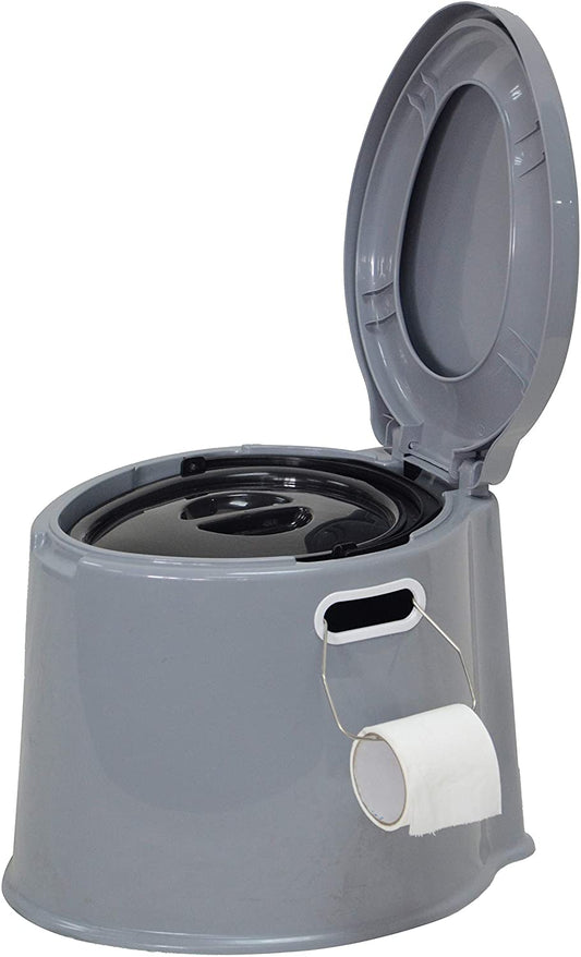 6L Large Portable Compact Potty Camping Toilet Grey