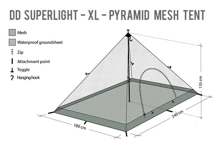 DD SuperLight XL Pyramid Mesh Tent