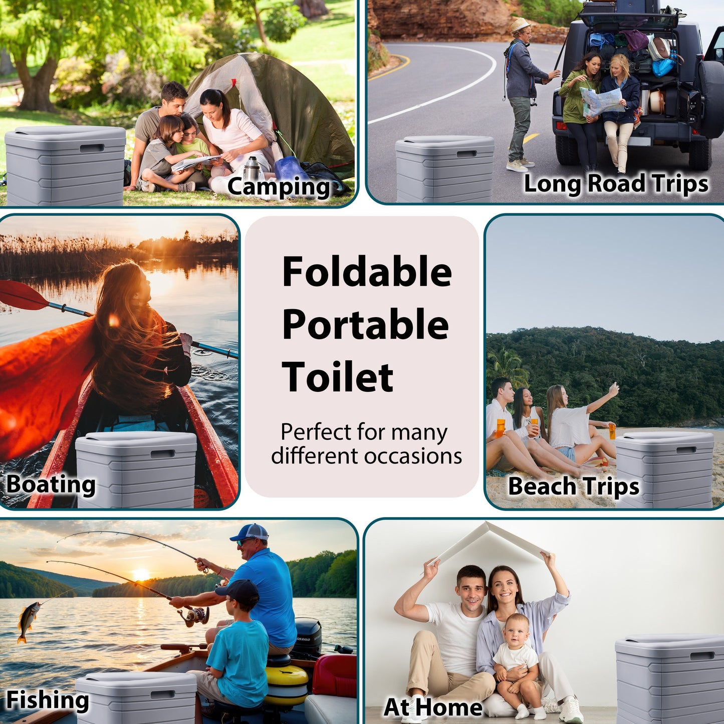 24L Portable Folding Camping Toilet