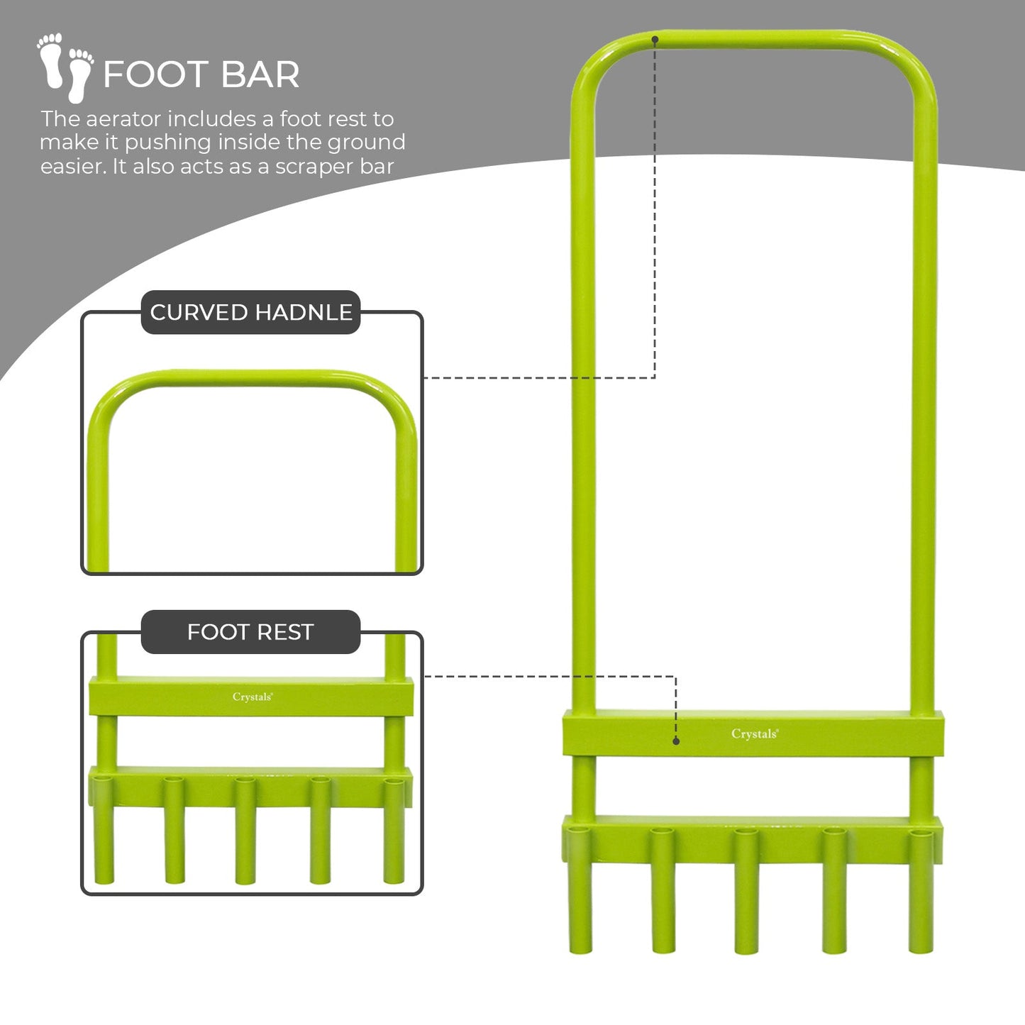 5 Hollow Tine Spike Hand Lawn Aerator