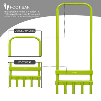 5 Hollow Tine Spike Hand Lawn Aerator