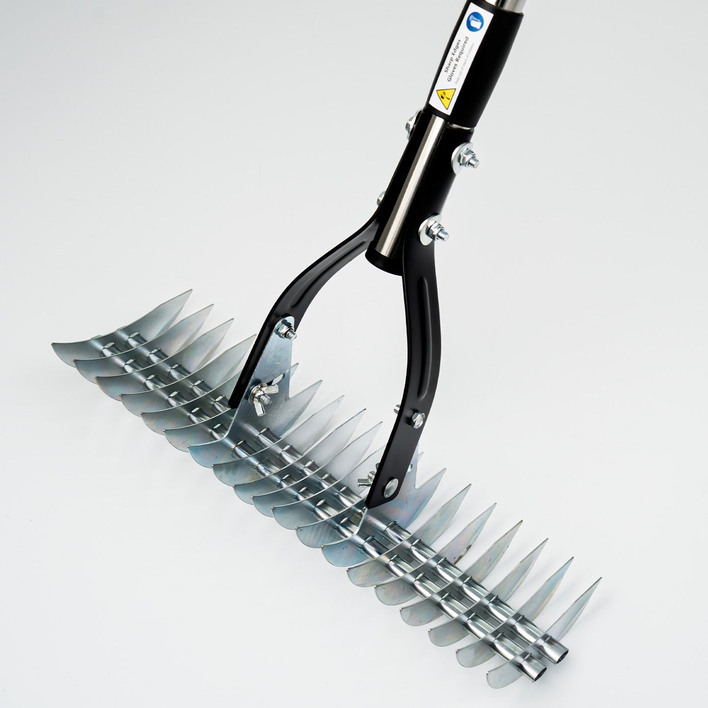 2 in 1 Garden Long Handle Thatch Rake + Hoe