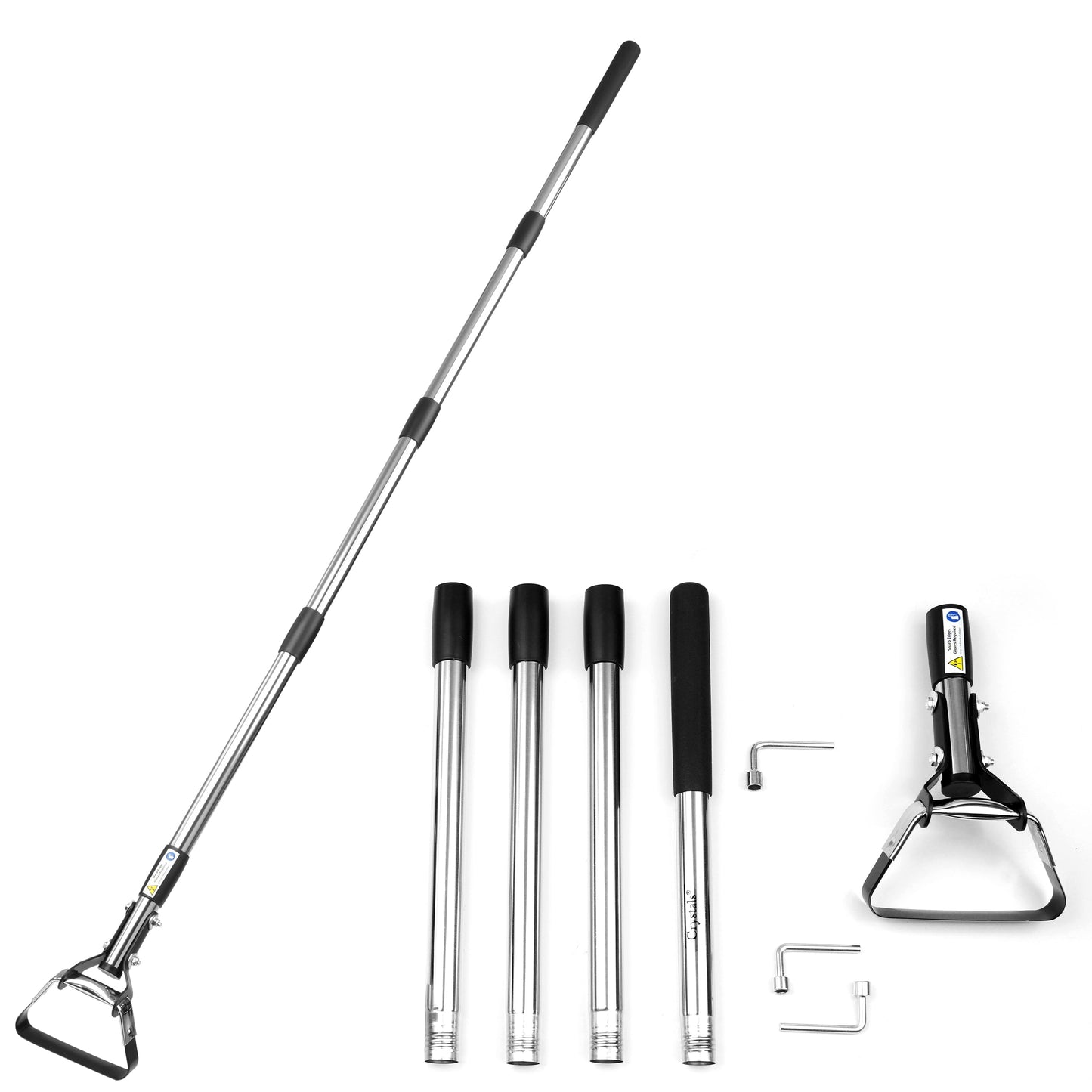 2 in 1 Garden Long Handle Thatch Rake + Hoe