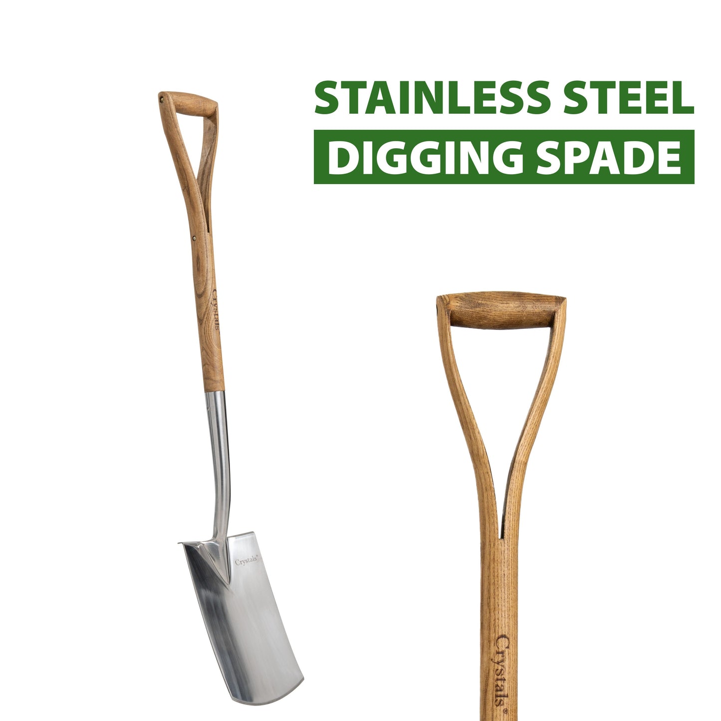 97cm/102cm Stainless Steel Spade with Wooden Handle