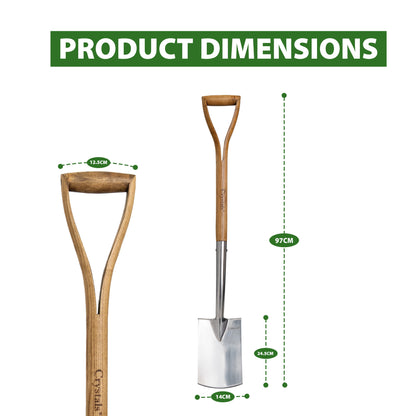 97cm/102cm Stainless Steel Spade with Wooden Handle