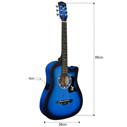 38" Full Size 6 String Acoustic Guitar Blue