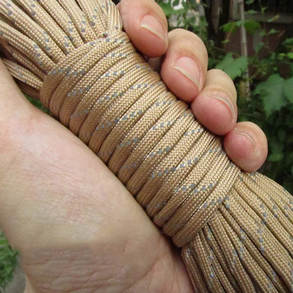 Reflective Paracord Rope Military 7 Strand 4mm 550 Tactical Parachute Cord Camping Tent Lanyard DIY Bracelet Weaving Rope