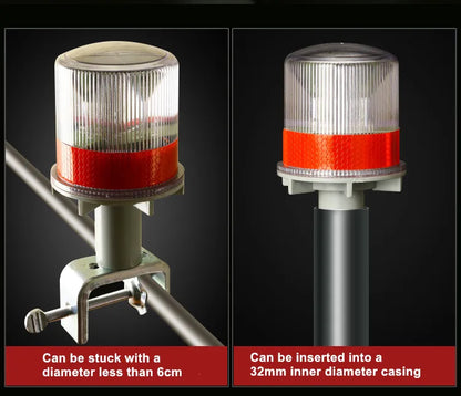 Solar Powered Marine LED Beacon Light Light Controlled Navigation Signal Sailing Warning Light With Portable Detachable bracket