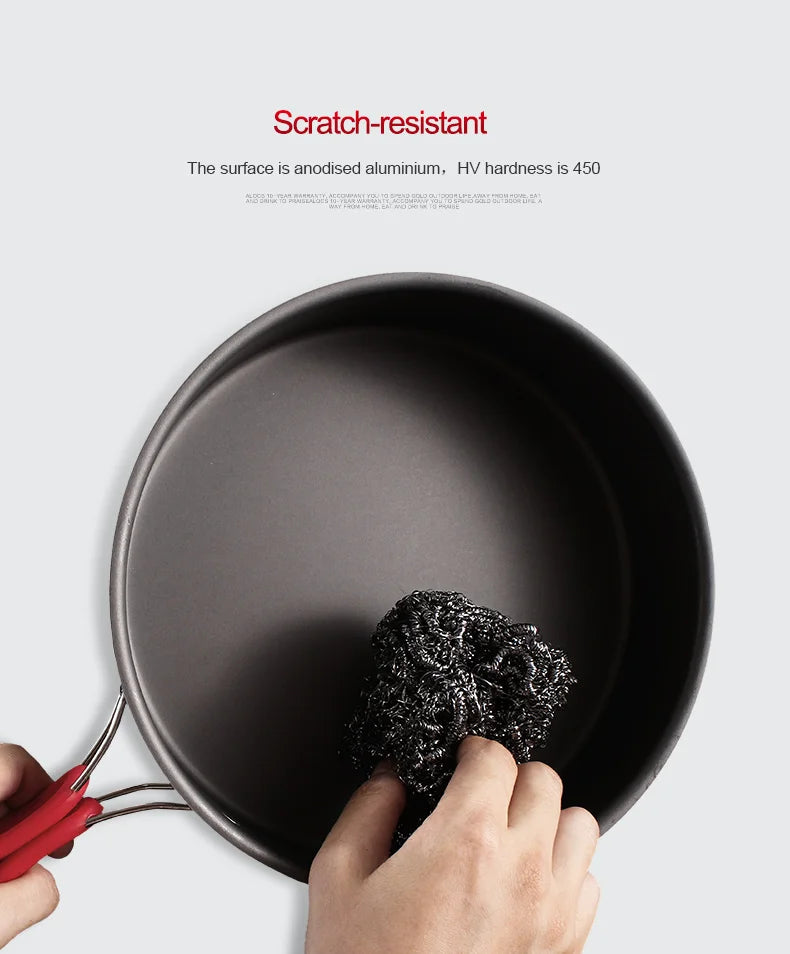 Alocs Outdoor Folding Camping Pot Cookware Mess Kit Pot Water Kettle Frying Pan Bowl Cooking Set Backpacking Picnic Hiking