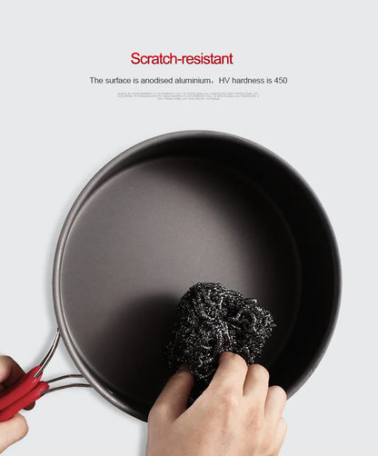 Alocs Outdoor Folding Camping Pot Cookware Mess Kit Pot Water Kettle Frying Pan Bowl Cooking Set Backpacking Picnic Hiking