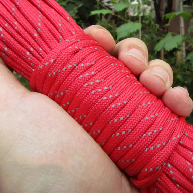 Reflective Paracord Rope Military 7 Strand 4mm 550 Tactical Parachute Cord Camping Tent Lanyard DIY Bracelet Weaving Rope