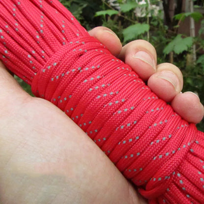 Reflective Paracord Rope Military 7 Strand 4mm 550 Tactical Parachute Cord Camping Tent Lanyard DIY Bracelet Weaving Rope