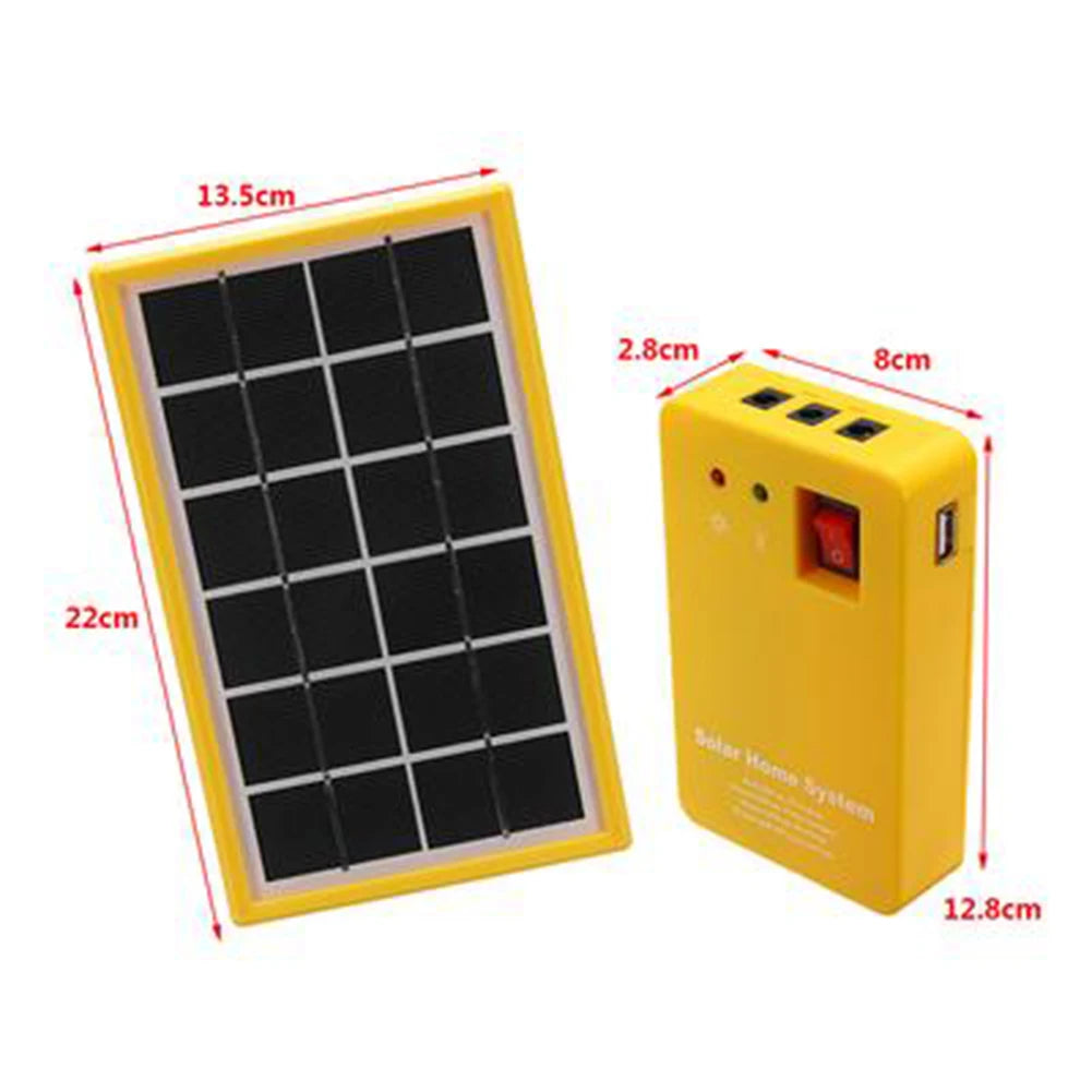 Outdoor Portable 3W Lithium-ion Solar Energy Small System Solar Panel Electric Generator 3 LED Bulb Power System Kit