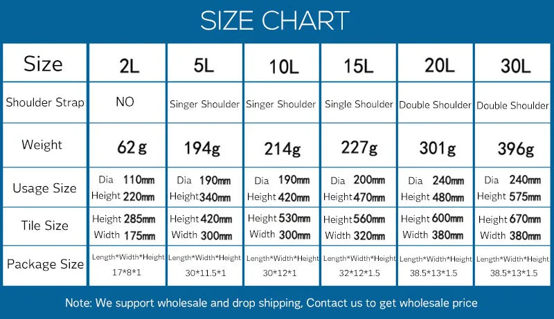 Waterproof Swimming Bag Dry Sack 5L/10L/15L/20L Waterproof Floating Dry Gear Bags For Boating Fishing Rafting Swimming