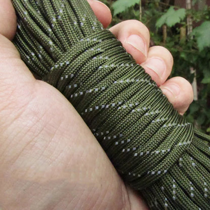 Reflective Paracord Rope Military 7 Strand 4mm 550 Tactical Parachute Cord Camping Tent Lanyard DIY Bracelet Weaving Rope