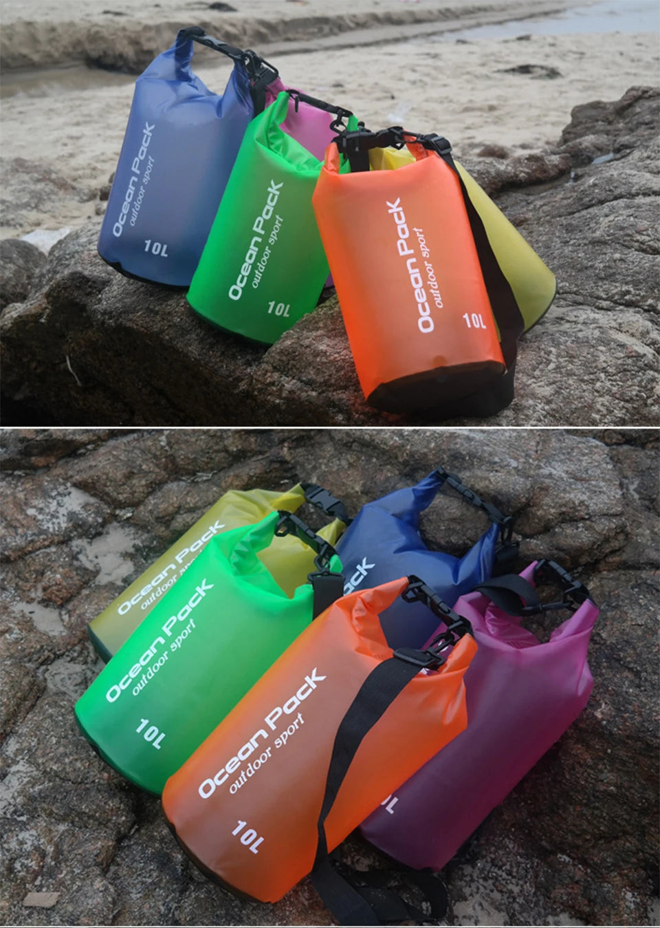 Waterproof Swimming Bag Dry Sack 5L/10L/15L/20L Waterproof Floating Dry Gear Bags For Boating Fishing Rafting Swimming