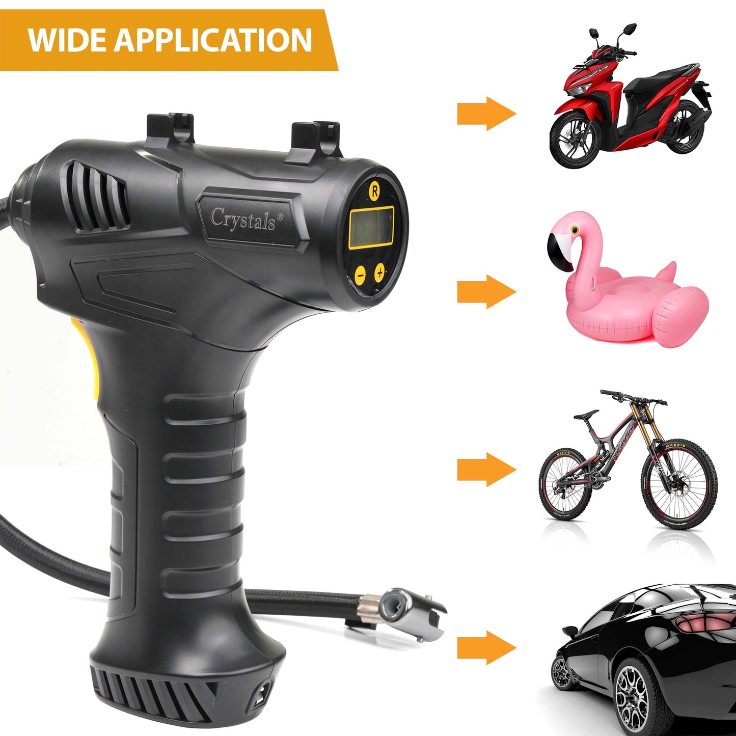 Cordless Electric Car Tyre Inflator Air Compressor Pump