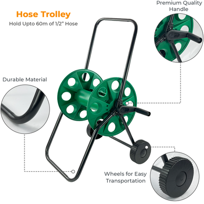 Garden Hose Reel Trolley - 60M