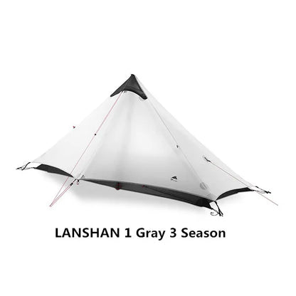 1-Person Rodless Camping Tent 3-Season Gray-3