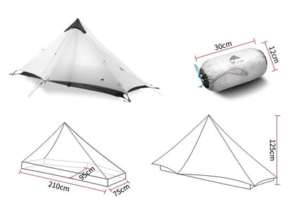 1-Person Rodless Camping Tent 3-Season Gray-1