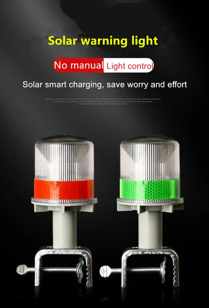 Solar Powered Marine LED Beacon Light Light Controlled Navigation Signal Sailing Warning Light With Portable Detachable bracket