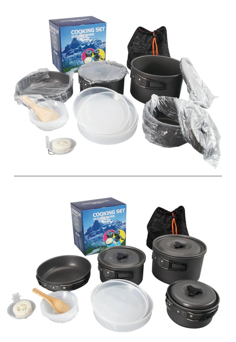 Outdoor Camping Cooking Set Nonstick Pot DS500 DS508 Cookware 3-5 Person