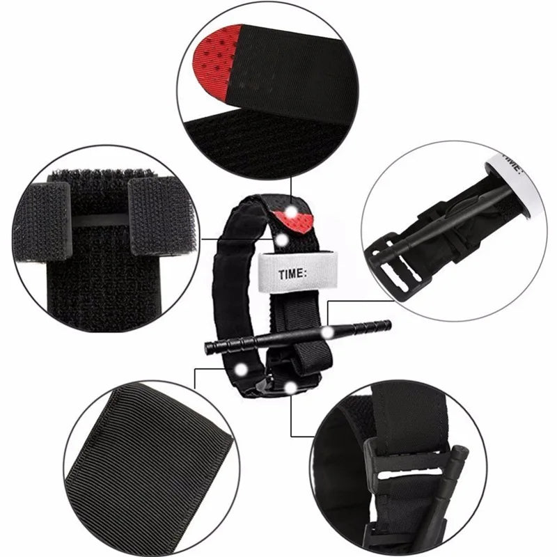First Aid Kit Tourniquet Survival Tactical Combat Application Red Tip Medical Emergency Belt For Outdoor Exploration