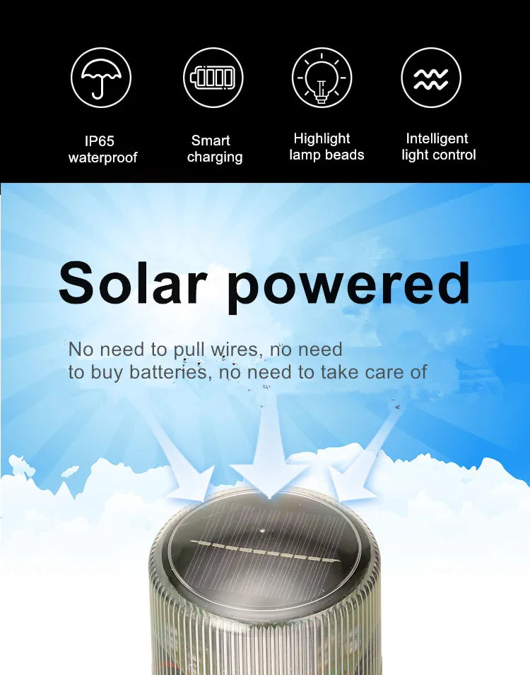 Solar Powered Marine LED Beacon Light Light Controlled Navigation Signal Sailing Warning Light With Portable Detachable bracket
