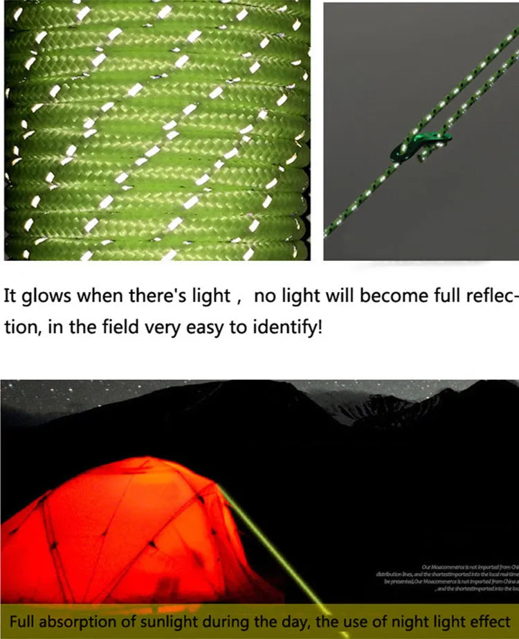 Reflective Paracord Rope Military 7 Strand 4mm 550 Tactical Parachute Cord Camping Tent Lanyard DIY Bracelet Weaving Rope