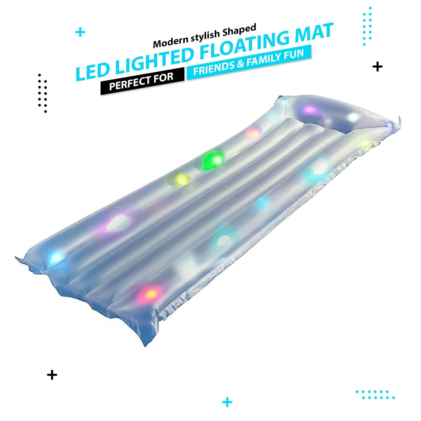 Inflatable LED Lighted Float Swimming Pool Lounger