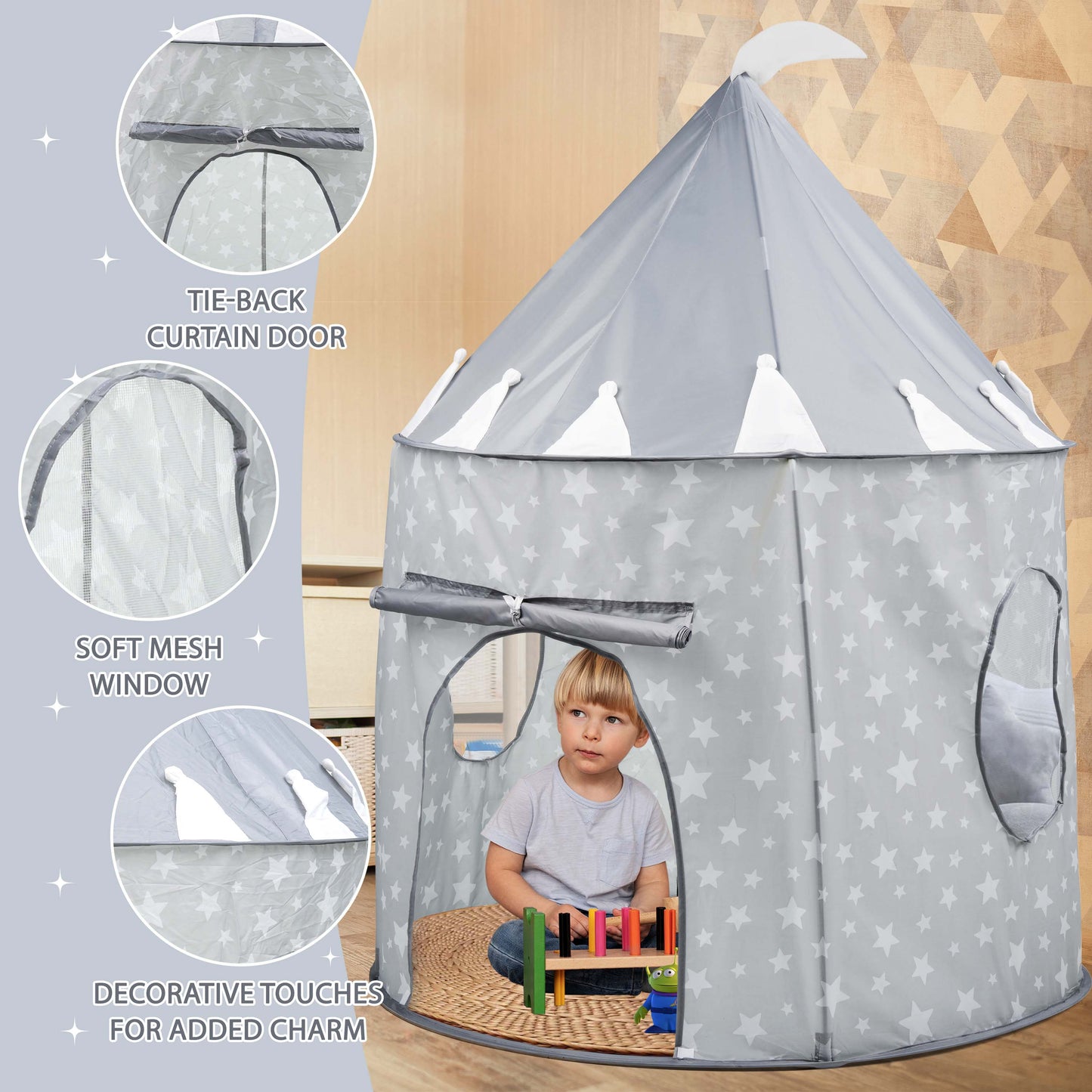 Kids Wizard & Princess Castle Tent