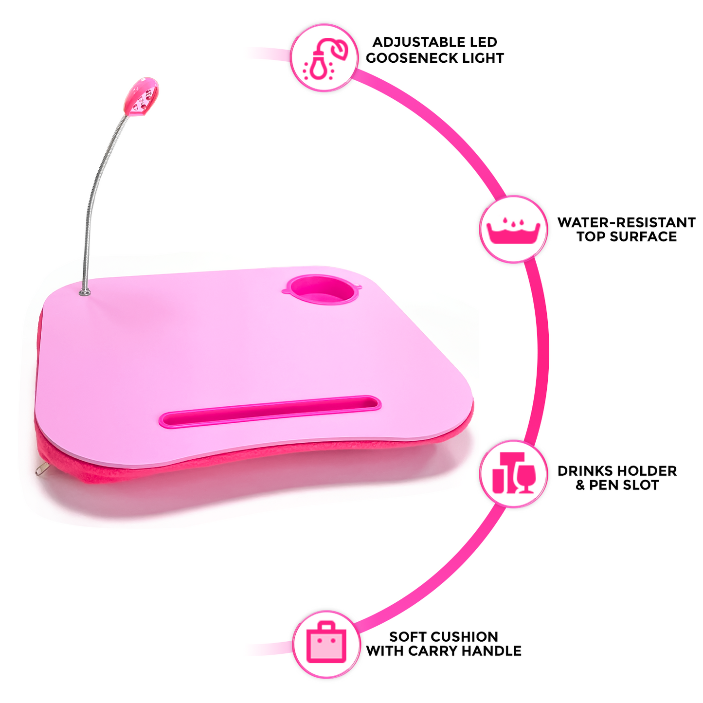 Laptop Tray Cushion Table with LED Light