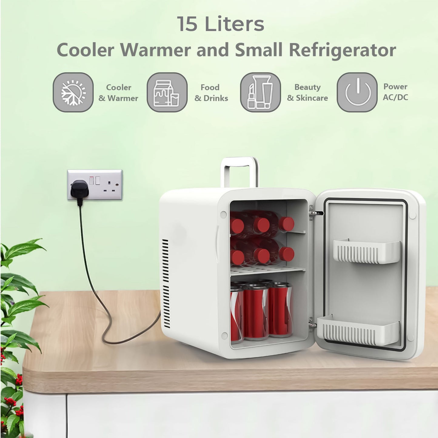 15L Compact Refrigerator Mini Electric Fridge