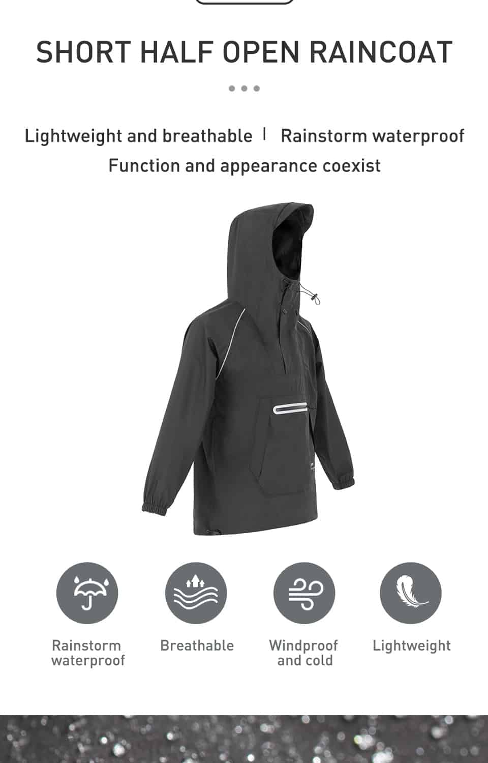 Naturehike Short hooded Lightweight Raincoat