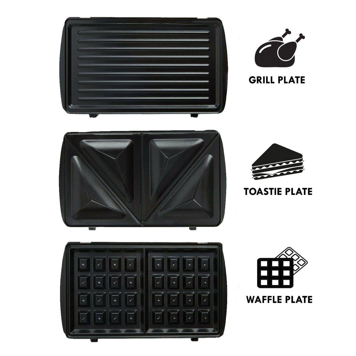 3 in 1 Waffle Maker & Sandwich Toaster