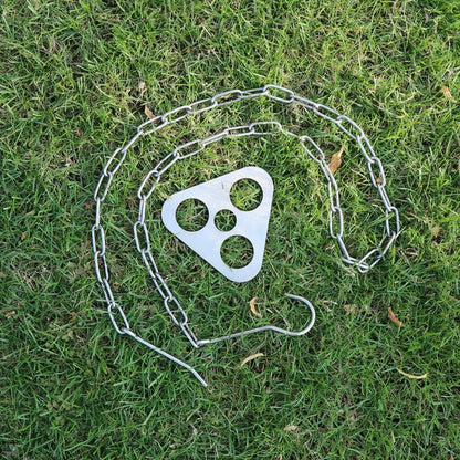 Outdoor Camping Triangular Hanging Pot Bracket Portable Tripod Ring Stainless Barbecue Rack Picnic Multifunctional Ring Hook-2